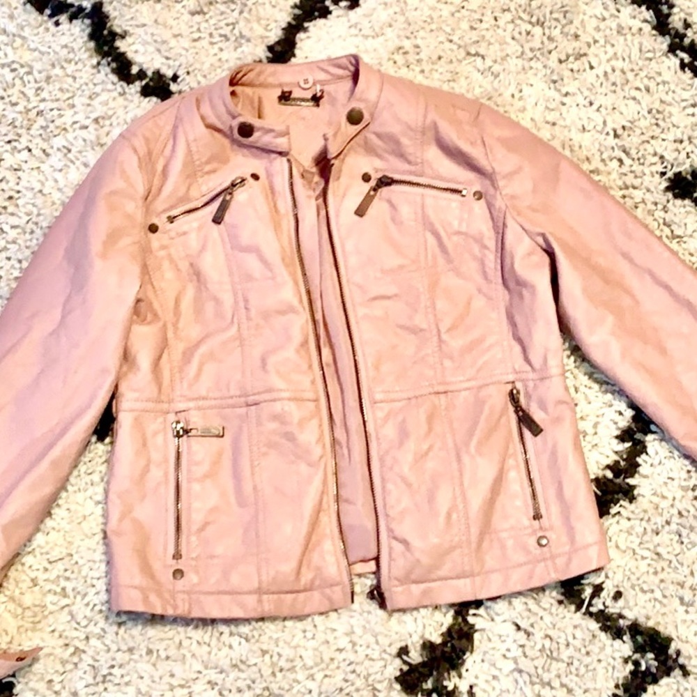 Faux leather jacket (blush)